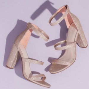 David’s Bridal Triple Strap Block Heel Shoes